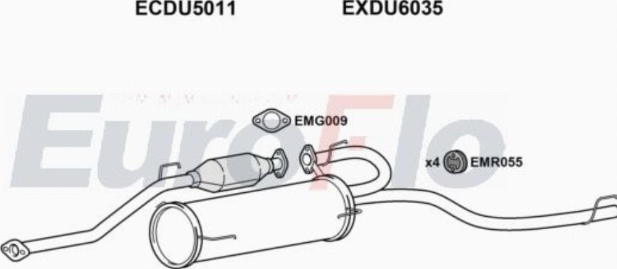 EuroFlo DUHIJ13 6001A00 - Система випуску ОГ autocars.com.ua
