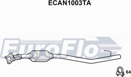 EuroFlo ECAN1003TA - Каталізатор autocars.com.ua