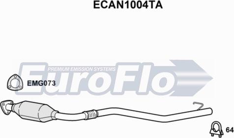 EuroFlo ECAN1004TA - Каталізатор autocars.com.ua