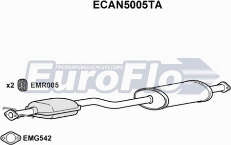 EuroFlo ECAN5005TA - Каталізатор autocars.com.ua