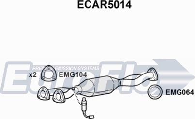 EuroFlo ECAR5014 - Каталізатор autocars.com.ua