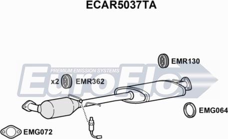 EuroFlo ECAR5037TA - Каталізатор autocars.com.ua