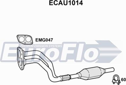 EuroFlo ECAU1014 - Каталізатор autocars.com.ua