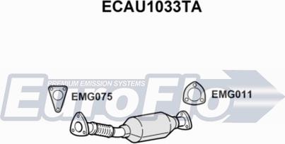 EuroFlo ECAU1033TA - Каталізатор autocars.com.ua