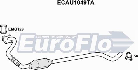 EuroFlo ECAU1049TA - Каталізатор autocars.com.ua