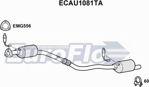 EuroFlo ECAU1081TA - Каталізатор autocars.com.ua