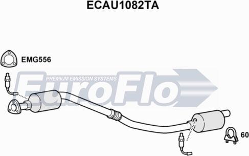 EuroFlo ECAU1082TA - Каталізатор autocars.com.ua