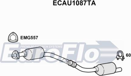 EuroFlo ECAU1087TA - Каталізатор autocars.com.ua