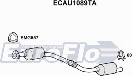 EuroFlo ECAU1089TA - Каталізатор autocars.com.ua