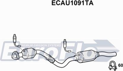 EuroFlo ECAU1091TA - Каталізатор autocars.com.ua