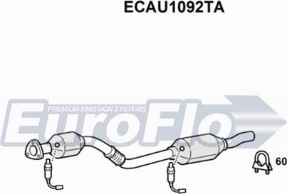 EuroFlo ECAU1092TA - Каталізатор autocars.com.ua