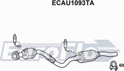 EuroFlo ECAU1093TA - Каталізатор autocars.com.ua