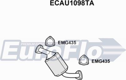 EuroFlo ECAU1098TA - Каталізатор autocars.com.ua