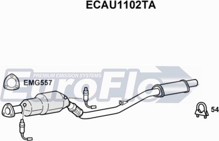 EuroFlo ECAU1102TA - Каталізатор autocars.com.ua