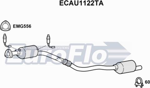 EuroFlo ECAU1122TA - Каталізатор autocars.com.ua