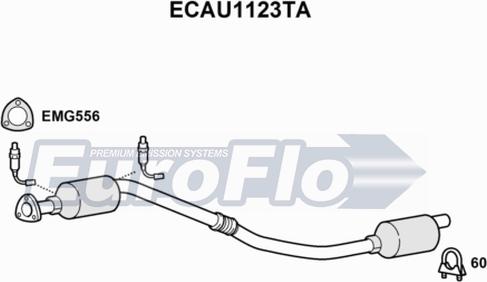 EuroFlo ECAU1123TA - Каталізатор autocars.com.ua