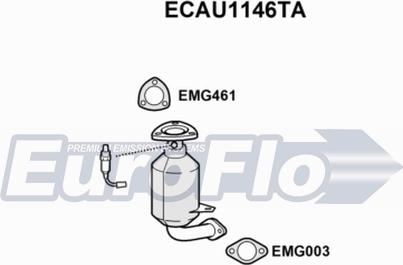 EuroFlo ECAU1146TA - Каталізатор autocars.com.ua