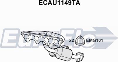 EuroFlo ECAU1149TA - Каталізатор autocars.com.ua