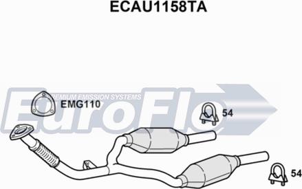 EuroFlo ECAU1158TA - Каталізатор autocars.com.ua