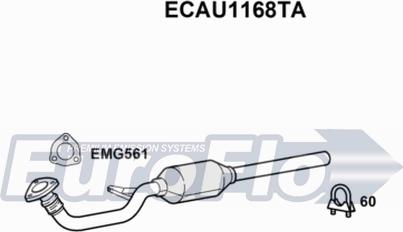 EuroFlo ECAU1168TA - Каталізатор autocars.com.ua