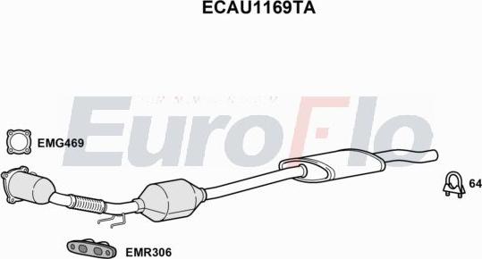 EuroFlo ECAU1169TA - Каталізатор autocars.com.ua