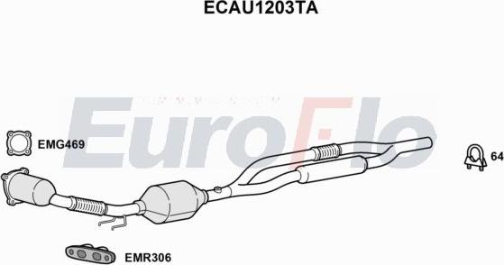 EuroFlo ECAU1203TA - Каталізатор autocars.com.ua