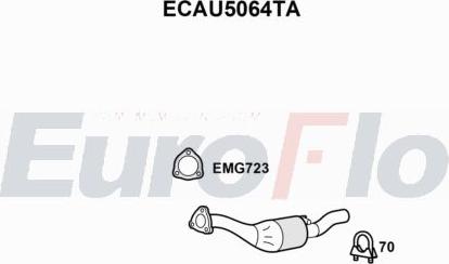 EuroFlo ECAU5064TA - Каталізатор autocars.com.ua