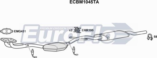 EuroFlo ECBM1045TA - Каталізатор autocars.com.ua