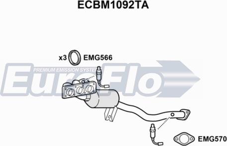 EuroFlo ECBM1092TA - Каталізатор autocars.com.ua