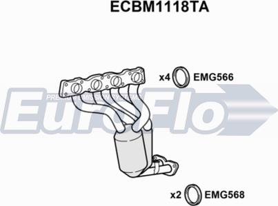 EuroFlo ECBM1118TA - Каталізатор autocars.com.ua