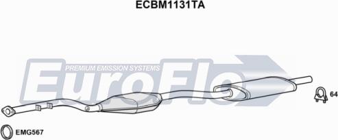 EuroFlo ECBM1131TA - Каталізатор autocars.com.ua