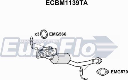 EuroFlo ECBM1139TA - Каталізатор autocars.com.ua