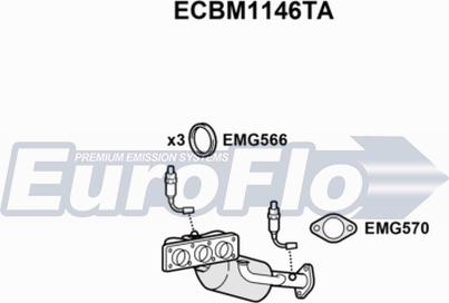 EuroFlo ECBM1146TA - Каталізатор autocars.com.ua