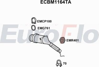 EuroFlo ECBM1164TA - Каталізатор autocars.com.ua