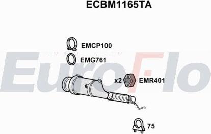 EuroFlo ECBM1165TA - Каталізатор autocars.com.ua