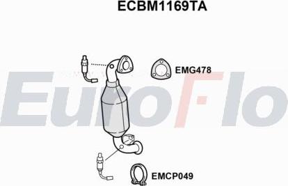 EuroFlo ECBM1169TA - Каталізатор autocars.com.ua