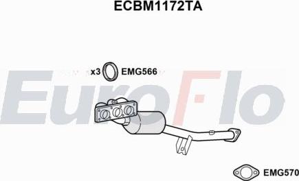 EuroFlo ECBM1172TA - Каталізатор autocars.com.ua