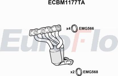 EuroFlo ECBM1177TA - Каталізатор autocars.com.ua