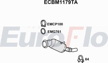 EuroFlo ECBM1179TA - Каталізатор autocars.com.ua