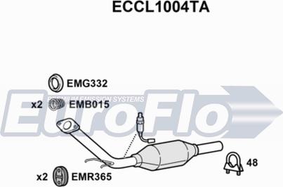 EuroFlo ECCL1004TA - Каталізатор autocars.com.ua