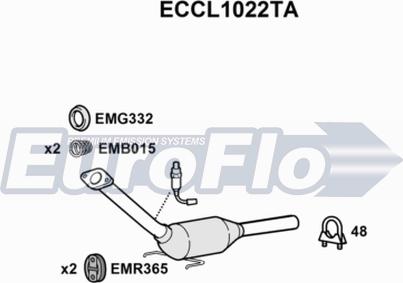 EuroFlo ECCL1022TA - Каталізатор autocars.com.ua