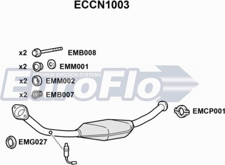 EuroFlo ECCN1003 - Каталізатор autocars.com.ua