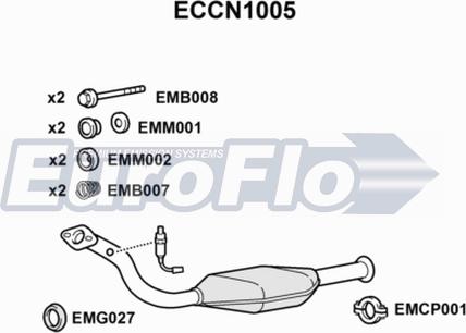 EuroFlo ECCN1005 - Каталізатор autocars.com.ua