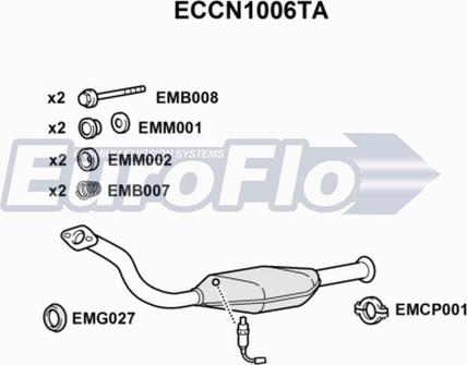 EuroFlo ECCN1006TA - Каталізатор autocars.com.ua