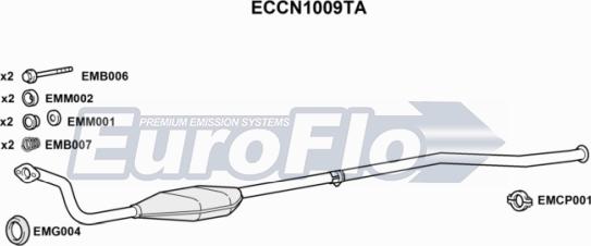 EuroFlo ECCN1009TA - Каталізатор autocars.com.ua