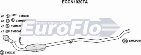 EuroFlo ECCN1020TA - Каталізатор autocars.com.ua