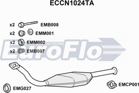 EuroFlo ECCN1024TA - Каталізатор autocars.com.ua