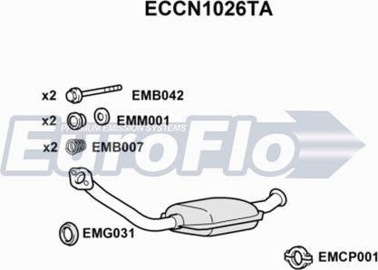 EuroFlo ECCN1026TA - Каталізатор autocars.com.ua