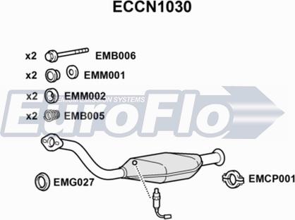 EuroFlo ECCN1030 - Каталізатор autocars.com.ua