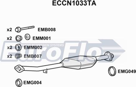 EuroFlo ECCN1033TA - Каталізатор autocars.com.ua